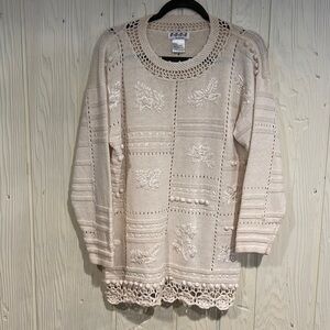 SGCS By Sachs Winter White Tunic Sweater Large